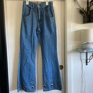 Vintage High Rise Grommet Jeans